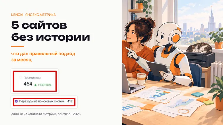 SEO для нового сайта: 5 кейсов с цифрами из Метрики