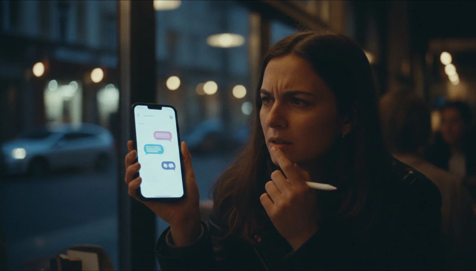 Человек спрашивает совета у ИИ-ассистента на смартфоне