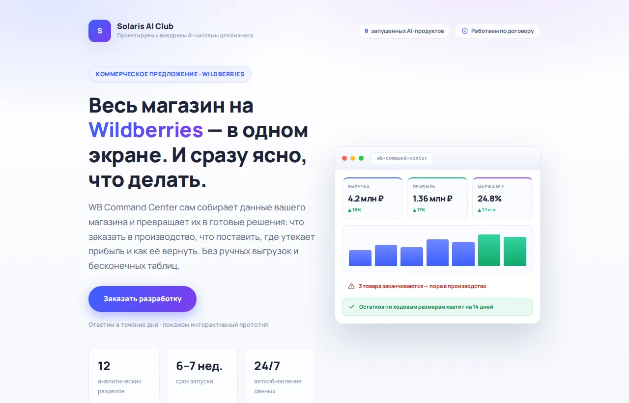WB Command Center дашборд WB/Ozon