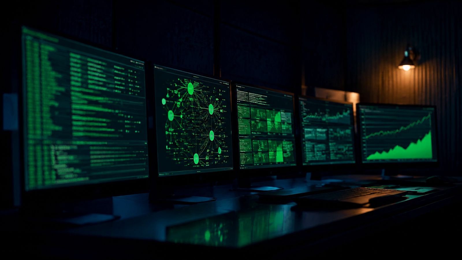 Оркестр AI-агентов: этапы SEO-конвейера на экранах — аудит, семантика, посадочные, позиции